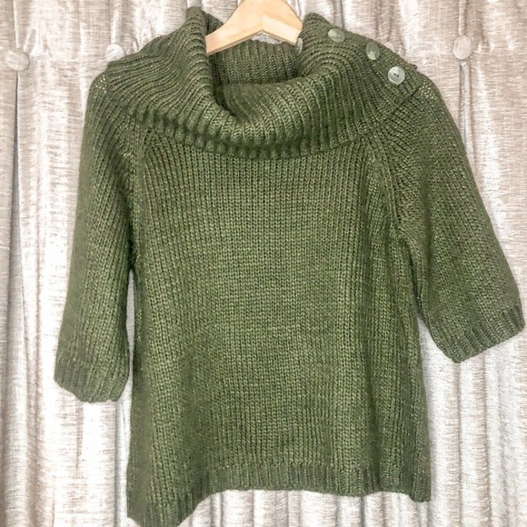 Paraphrase Cropped Short Sleeve Turtleneck Cowlneck Sweater Size Medium - Picture 1 of 15